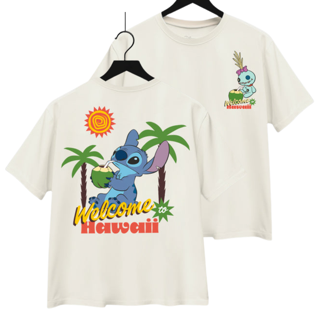 WELCOME TO HAWAII STITCH PLAYERA