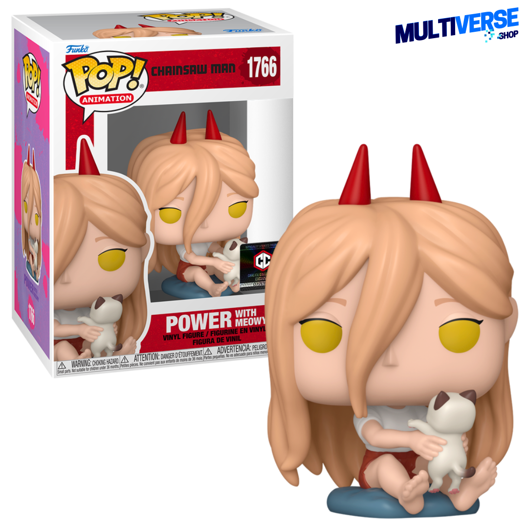 POWER WITH MEOWY EXCLUSIVO CHALICE COLLECTIBLES #1766 : CHAINSAW MAN - FUNKO POP! ANIMATION