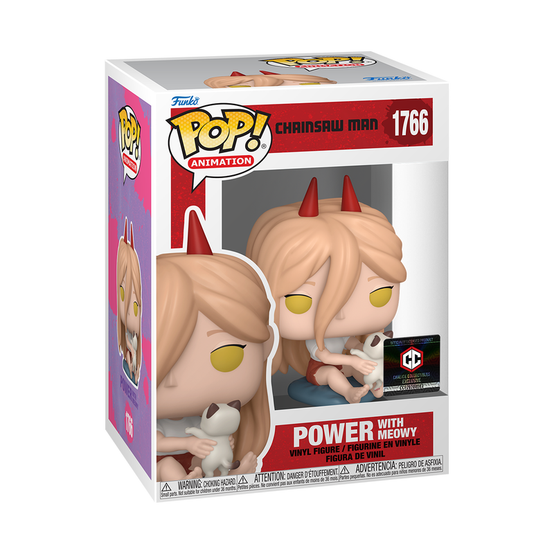 POWER WITH MEOWY EXCLUSIVO CHALICE COLLECTIBLES #1766 : CHAINSAW MAN - FUNKO POP! ANIMATION