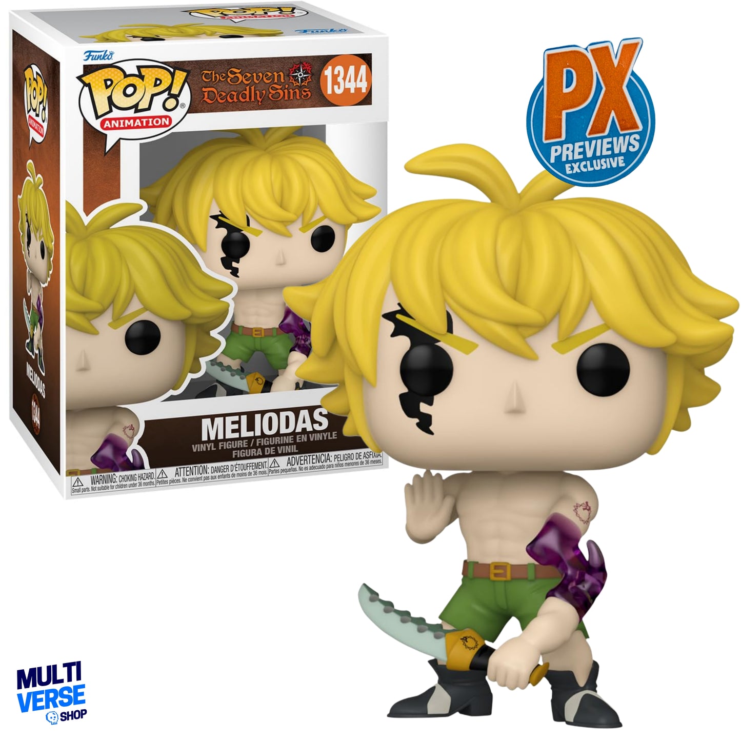 MELIODAS MODO DEMONIO EXCLUSIVO PX #1344 : THE SEVEN DEADLY SINS - FUNKO POP! ANIME