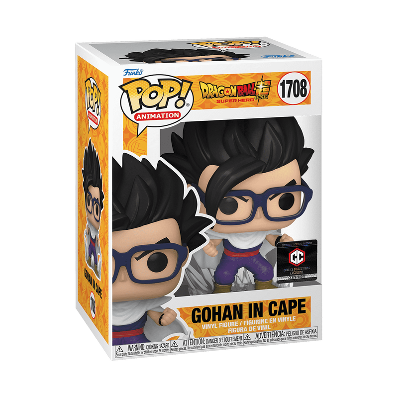 GOHAN IN CAPE EXCLUSIVO CHALICE COLLECTIBLES #1708 : DRAGON BALL SUPER SUPERHERO - FUNKO POP! ANIMATION