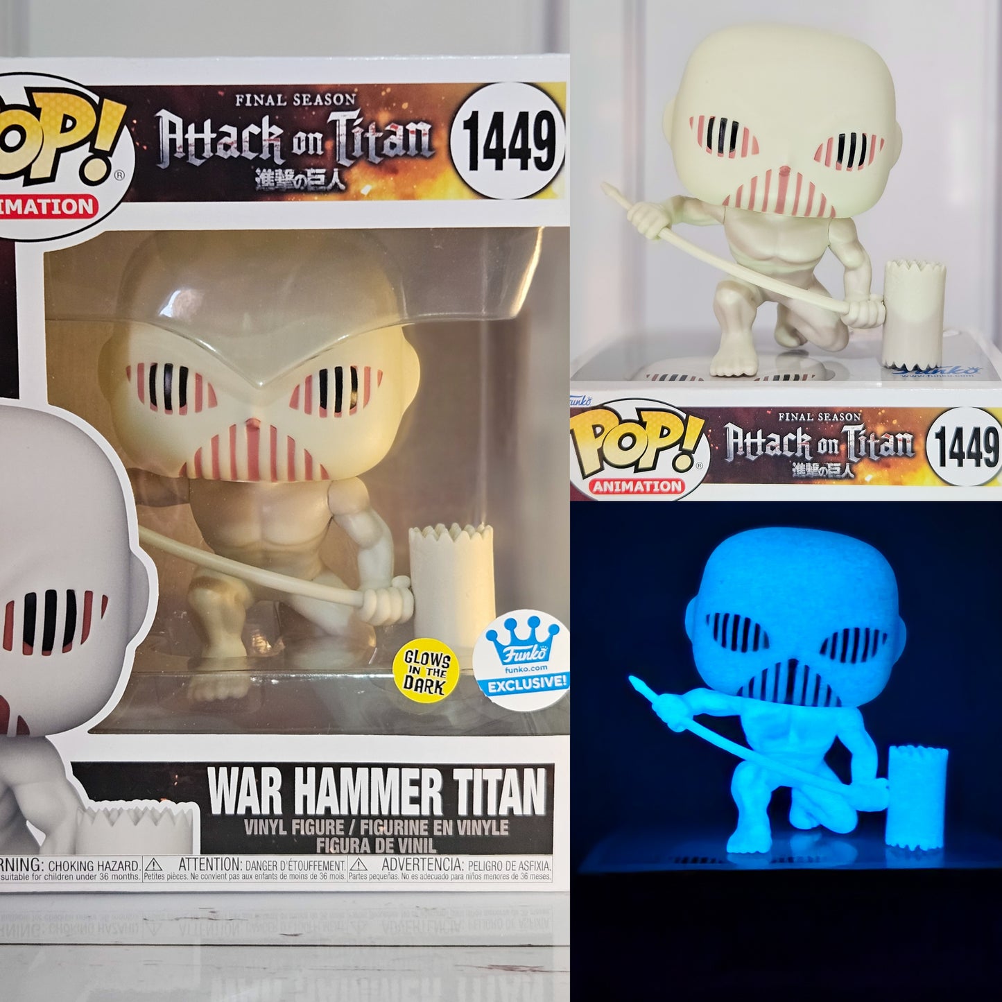 WAR HAMMER TITAN DELUXE GLOW IN THE DARK FUNKO SHOP #1449 : ATACK OF TITAN - FUNKO POP! ANIMATION