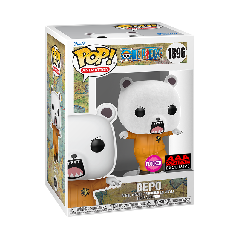 BEPO FLOCKED EXCLUSIVO AAA ANIME #1896 : ONE PIECE - FUNKO POP! ANIMATION