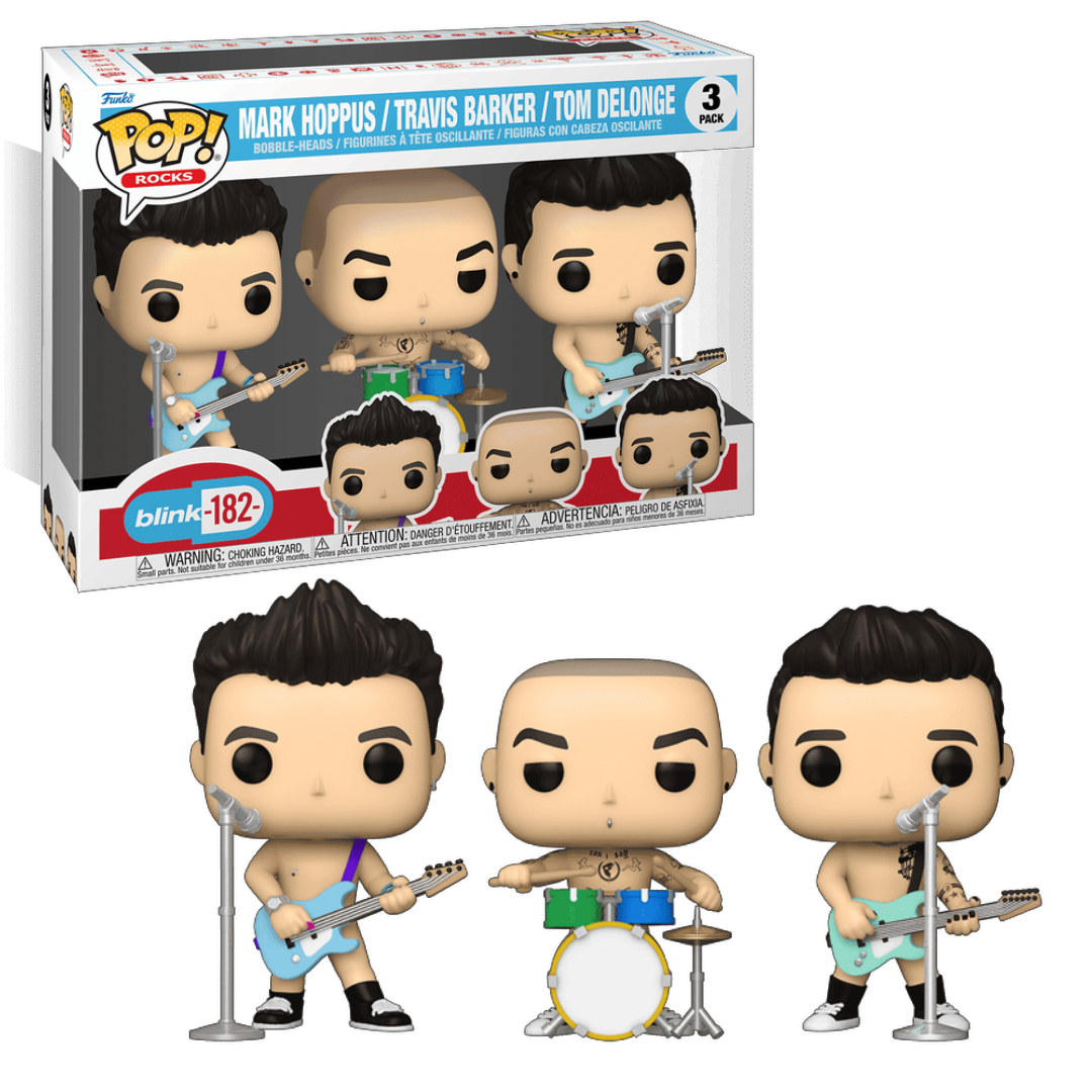 Blink 182 Mark Hoppus Travis Barker & Tom Delonge 3 Pack - Funko Pop! Rocks