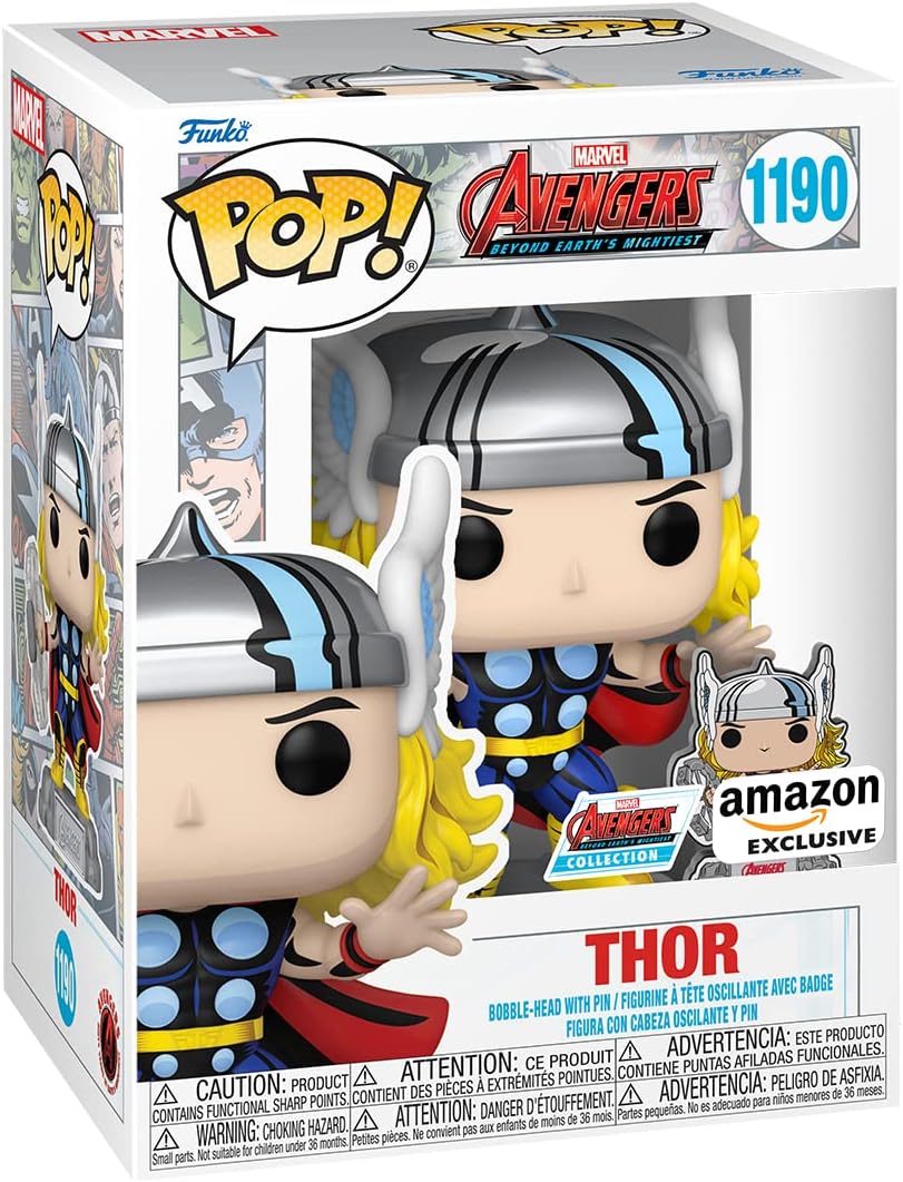 Cómic Thor con Pin 1190 : Avengers 60 Aniversario Exclusivo - Funko Pop! Marvel