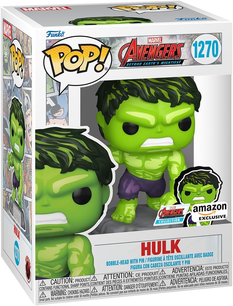 Comic Hulk con Pin 1270 : Avengers 60 Aniversario Exclusivo - Funko Pop! Marvel