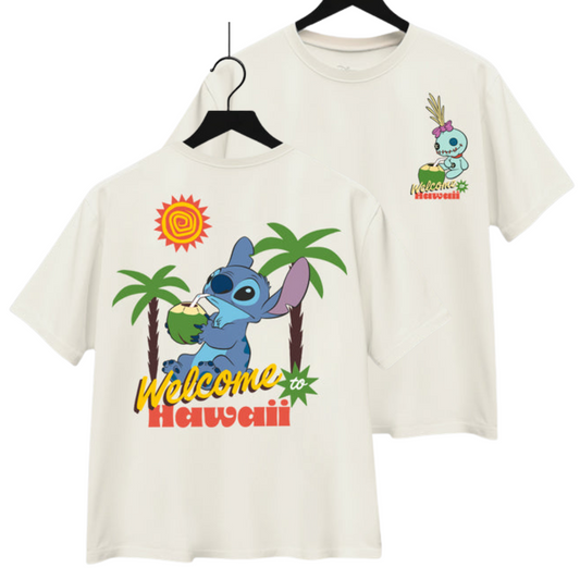 WELCOME TO HAWAII STITCH PLAYERA