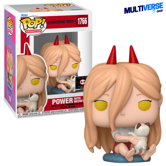 POWER WITH MEOWY EXCLUSIVO CHALICE COLLECTIBLES #1766 : CHAINSAW MAN - FUNKO POP! ANIMATION