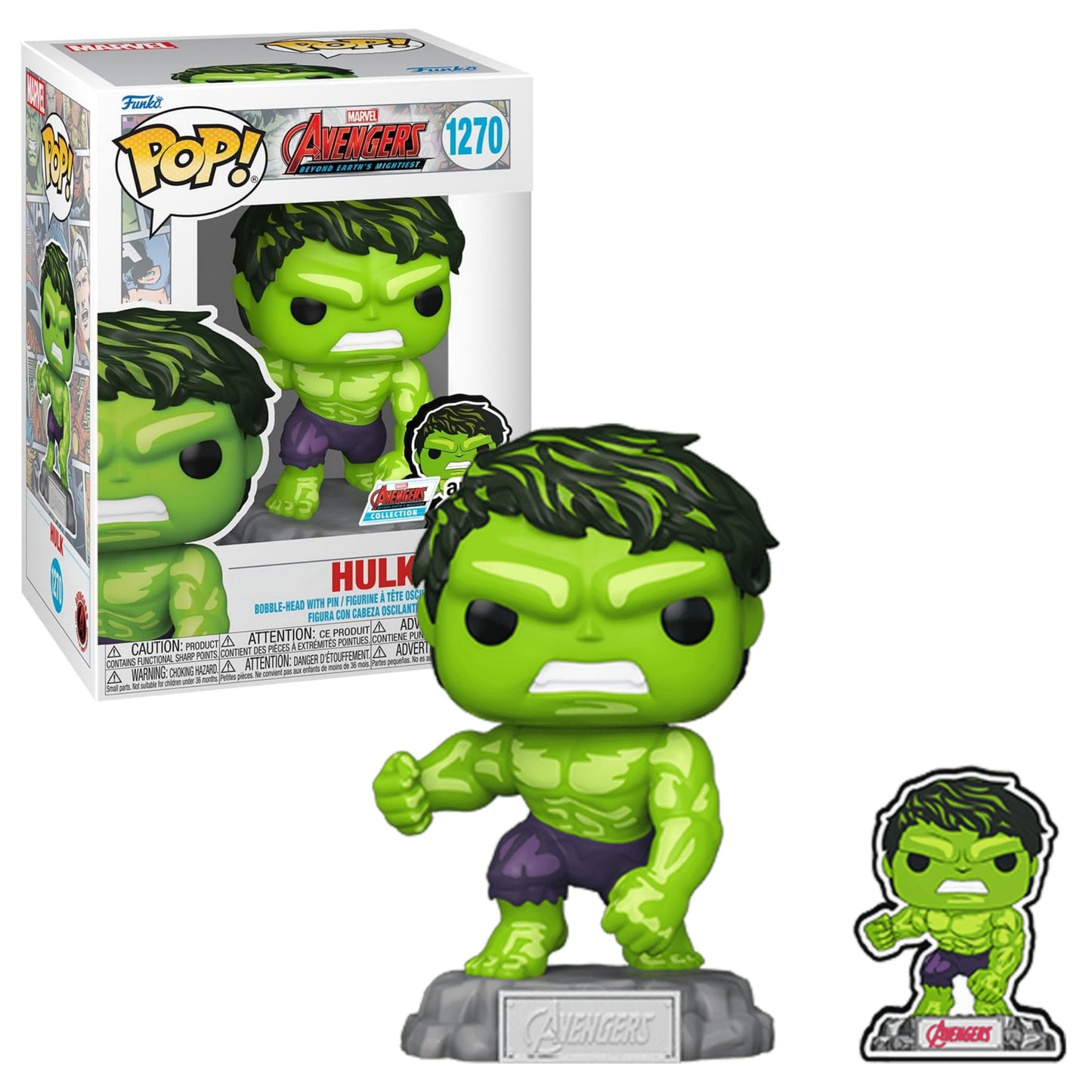 Comic Hulk con Pin 1270 : Avengers 60 Aniversario Exclusivo - Funko Pop! Marvel