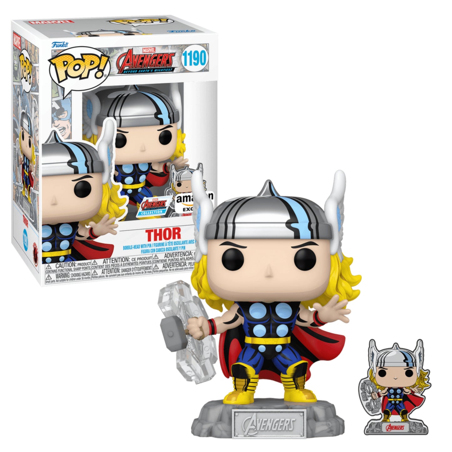 Cómic Thor con Pin 1190 : Avengers 60 Aniversario Exclusivo - Funko Pop! Marvel