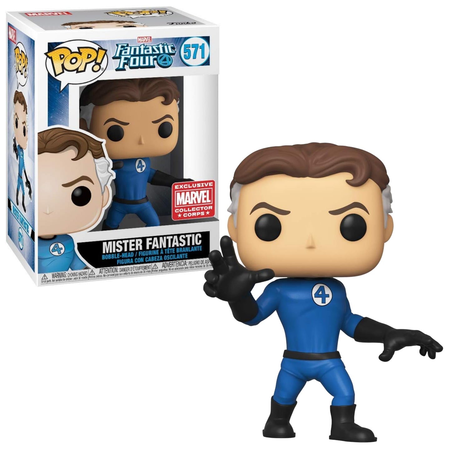 MISTER FANTASTIC #571 EXCLUSIVO MARVEL COLLECTOR CORPS : FANTASTIC FOUR - FUNKO POP! MARVEL