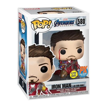 IRON MAN (YO SOY IRON MAN) EXCLUSIVO PX GLOW IN THE DARK #580 : AVENGERS END GAME - FUNKO POP! MARVEL