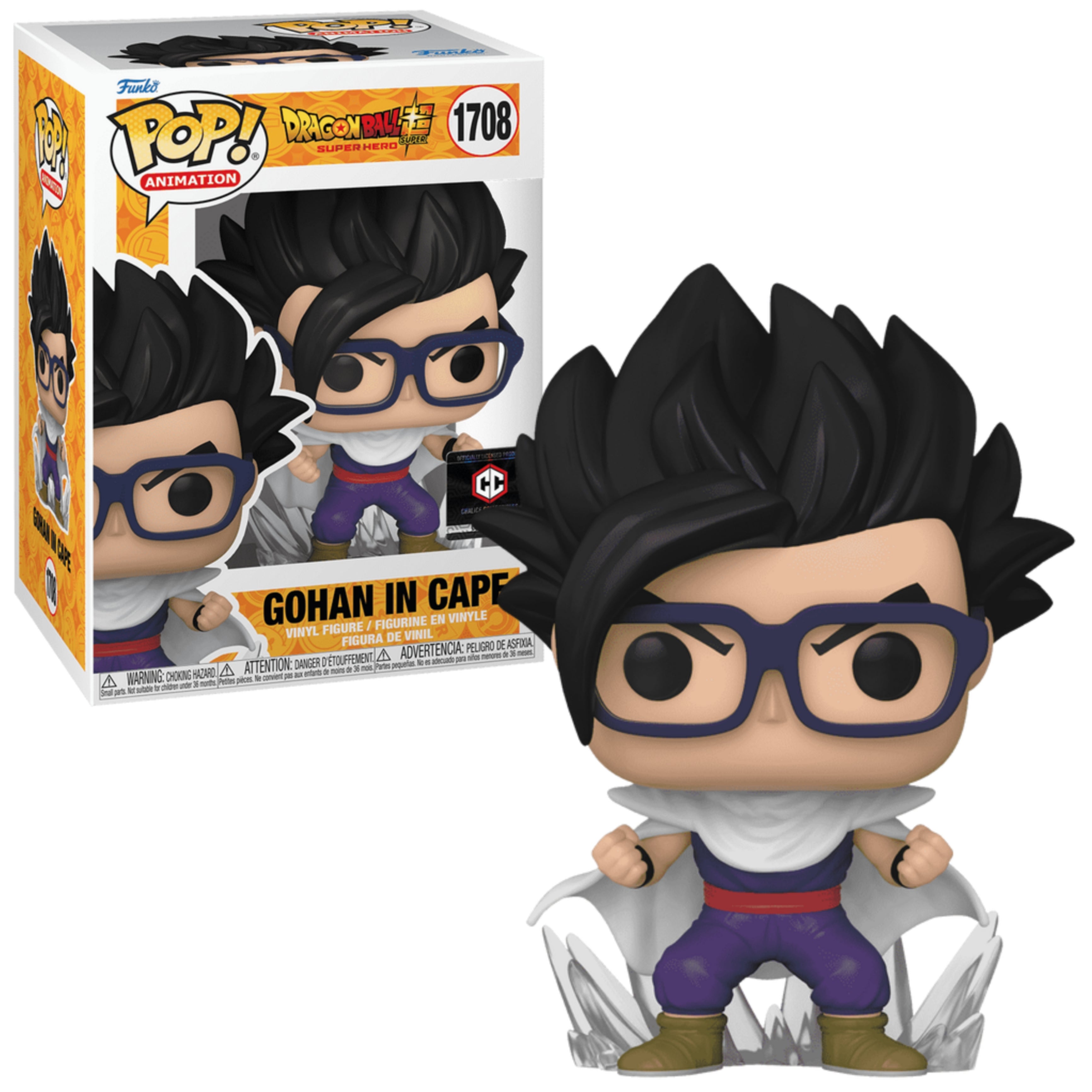 GOHAN IN CAPE EXCLUSIVO CHALICE COLLECTIBLES #1708 : DRAGON BALL SUPER SUPERHERO - FUNKO POP! ANIMATION