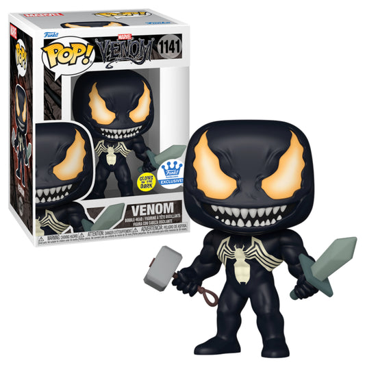 VENOM WITH MJOLNIR & SWORD GLOW IN THE DARK #1141 ✨️ - FUNKO POP! MARVEL