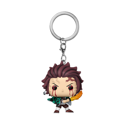 TANJIRO KAMADO RESPIRACIÓN SOLAR LLAVERO : DEMON SLAYER - FUNKO POP! KEYCHAIN