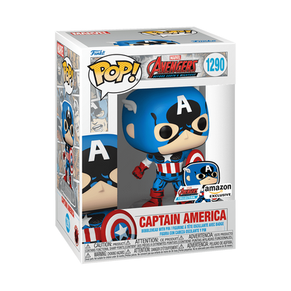 Cómic Capitan America con Pin 1290 : Avengers 60 Aniversario Exclusivo - Funko Pop! Marvel